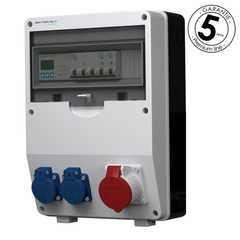 Rozdzielnica budowlana z licznikiem 3F Siemens pTD-S 16A 2x230V gniazda Mennekes Schuko Doktorvolt 4777 1szt