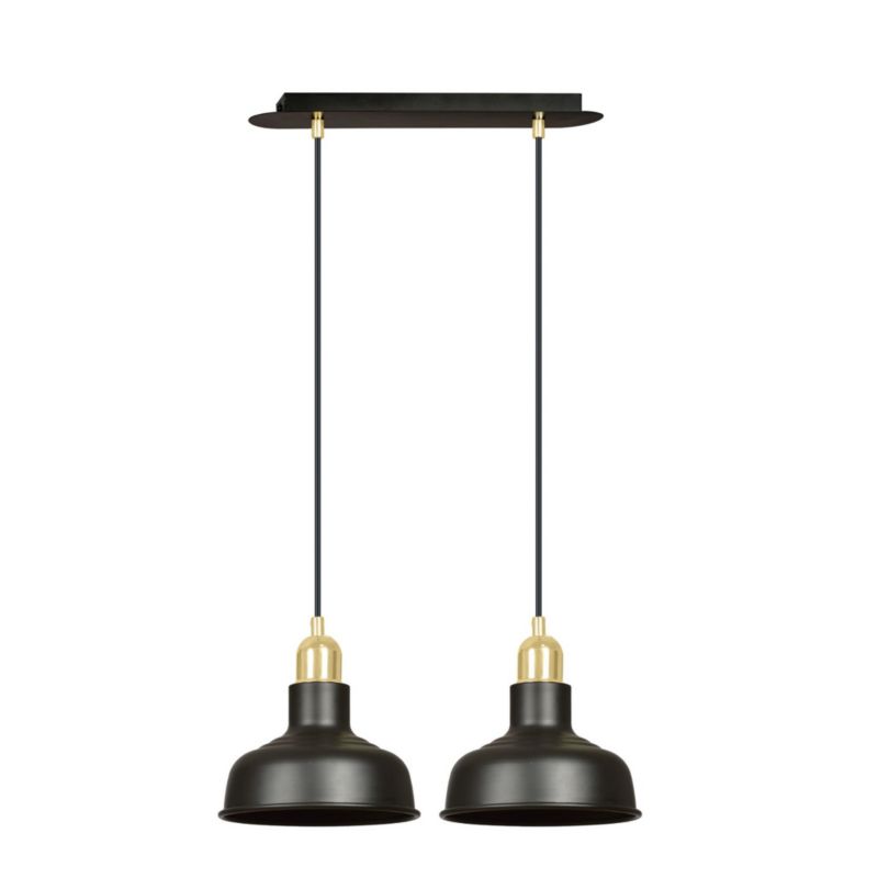 Lampa wisząca Emibig Ibor czarno-złota wym: 100 x 42 x 21 cm 2xE27 x 15W 1 szt.