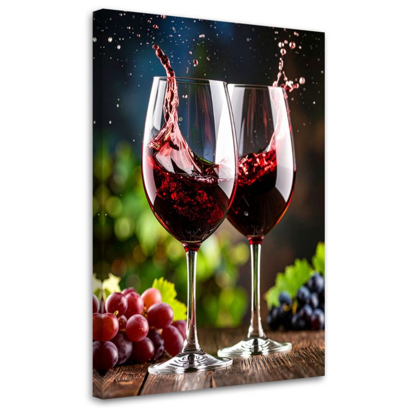 Obraz do kuchni jadalni Feeby Kieliszki z winem winogrona 70x100cm 1szt