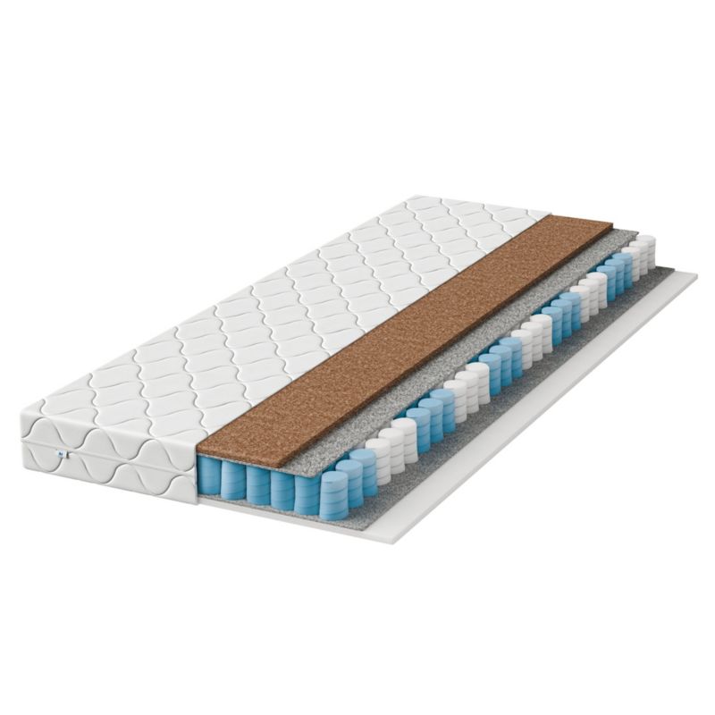 POLO Materac sprężynowy 90x200 twardość H2/H3 z matą kokosową dwustronny wysokość 15 cm 1 szt.