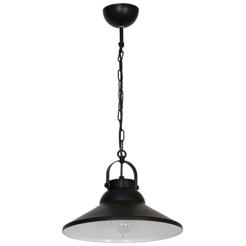 Lampa wisząca Luminex Iron 2062 czarny matowa-biała industrialna 1xE27 x 15W 1 szt.