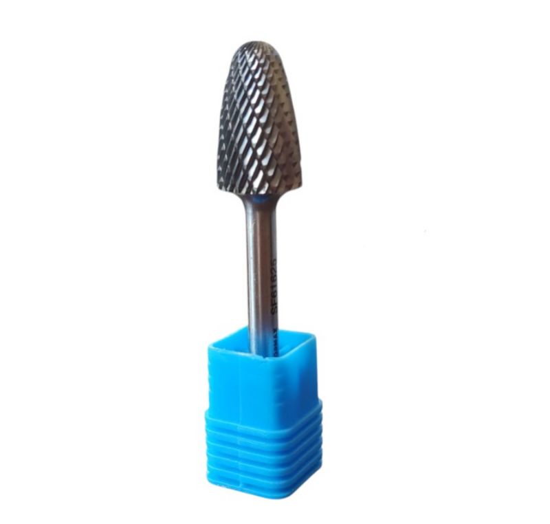 Frez pilnik obrotowy ostrołukowy zaokrąglony Kormax 16x25x70x6mm do metalu z węglika RBF (SF61625) - 1 szt.