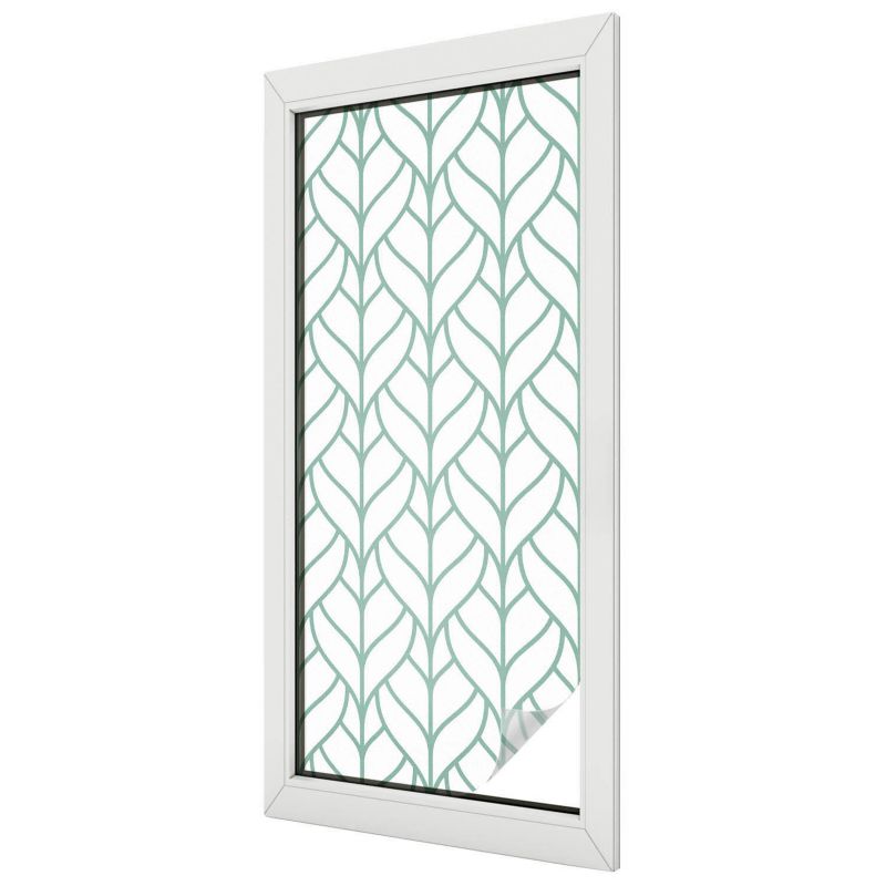 Witraż Samoprzylepny Wallfluent 50x116 cm Stylowa Dekoracja Okna Geometryczny wzór roślinny harmonijny 1 rol.