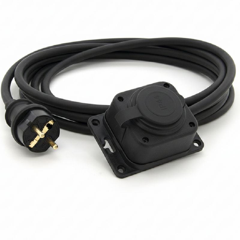 Przedłużacz ogrodowy listwowy ELS Elektrotechnika 1OWY16201 gumowy IP44 pojedynczy 1x230V H05VV-F 3x1,5mm² 20 m, 1 szt.