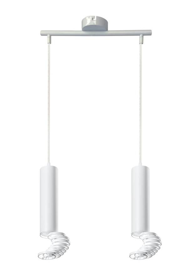 Biała lampa wisząca tuba 100 cm 2xGU10 TUBA metalowa