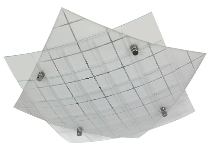 Biały plafon sufitowy LED 31 cm do salonu Dublos szkło
