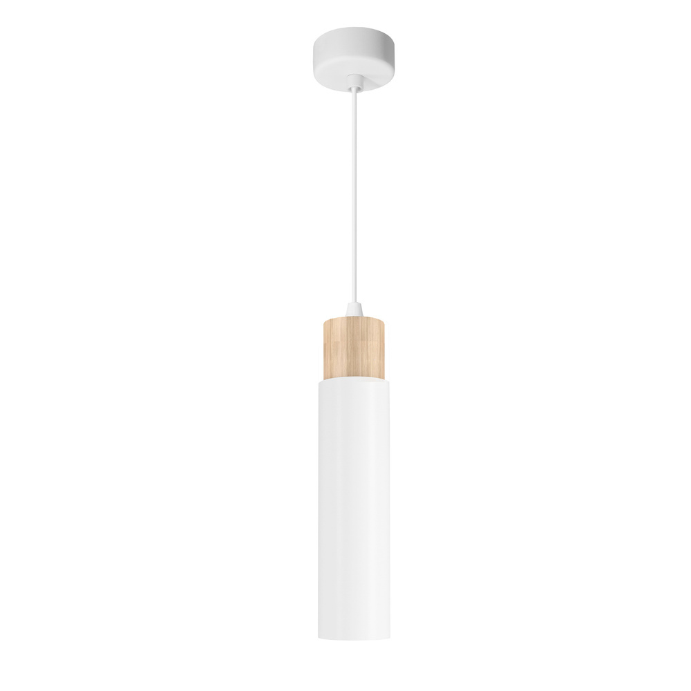 Biała lampa wisząca do salonu i jadalni CLARO metalowa