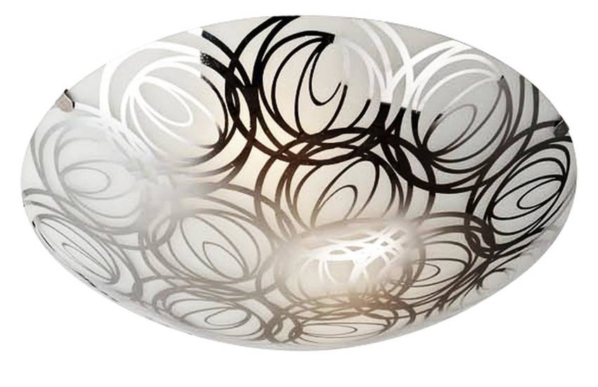 Plafon sufitowy metalowo-szklany do salonu SILK 30 cm E27