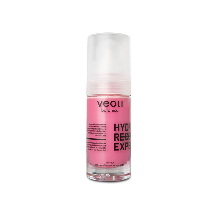 Veoli Botanica HYDRA RECOVERY EXPERT Nawadniająco-naprawcze multi-molekularne serum do twarzy z kompleksem kwasów hialuronowych 15%, trehalozą 3%, ko
