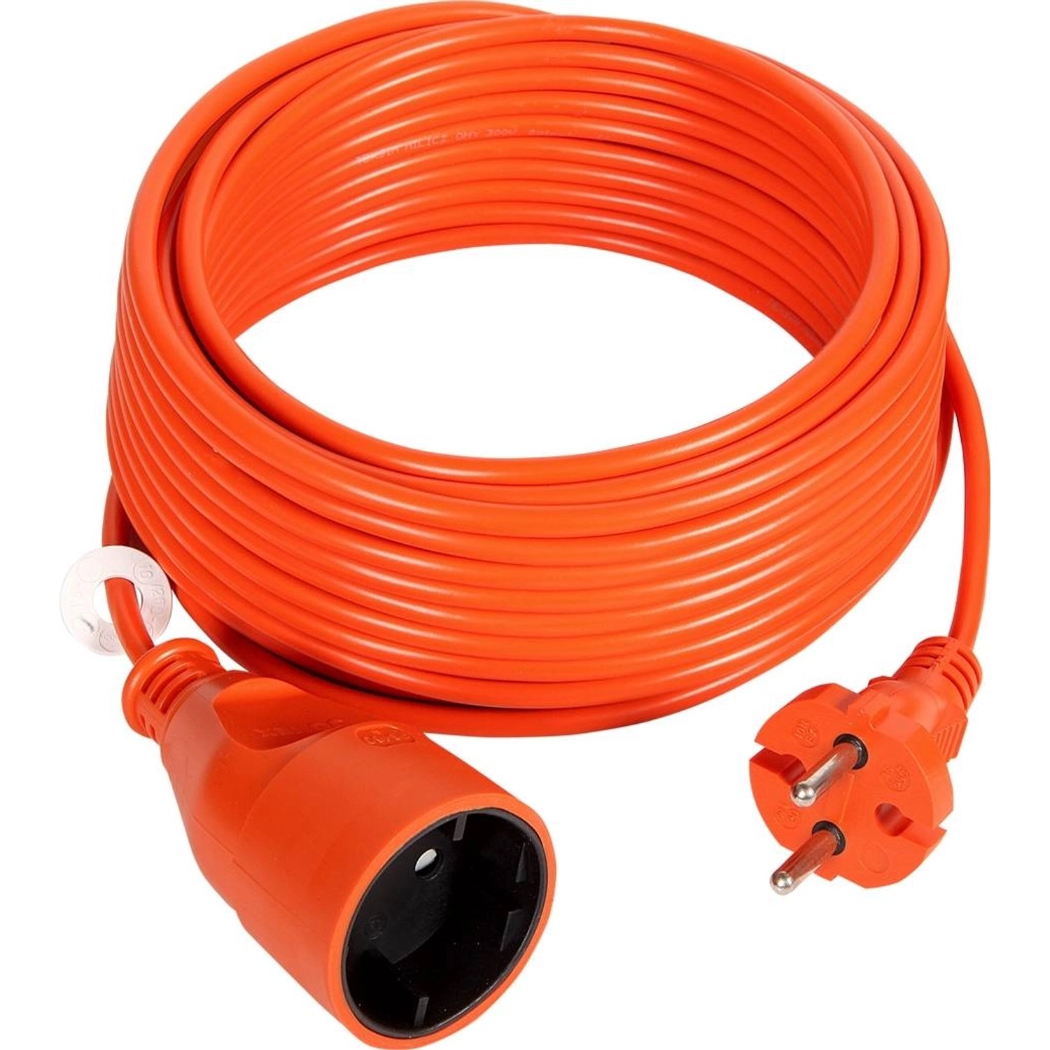 Jonex Przedłużacz 1-gniazdowy B/U 2x1,5mm2, H05VV-F 16A długość 15m pomarańczowy