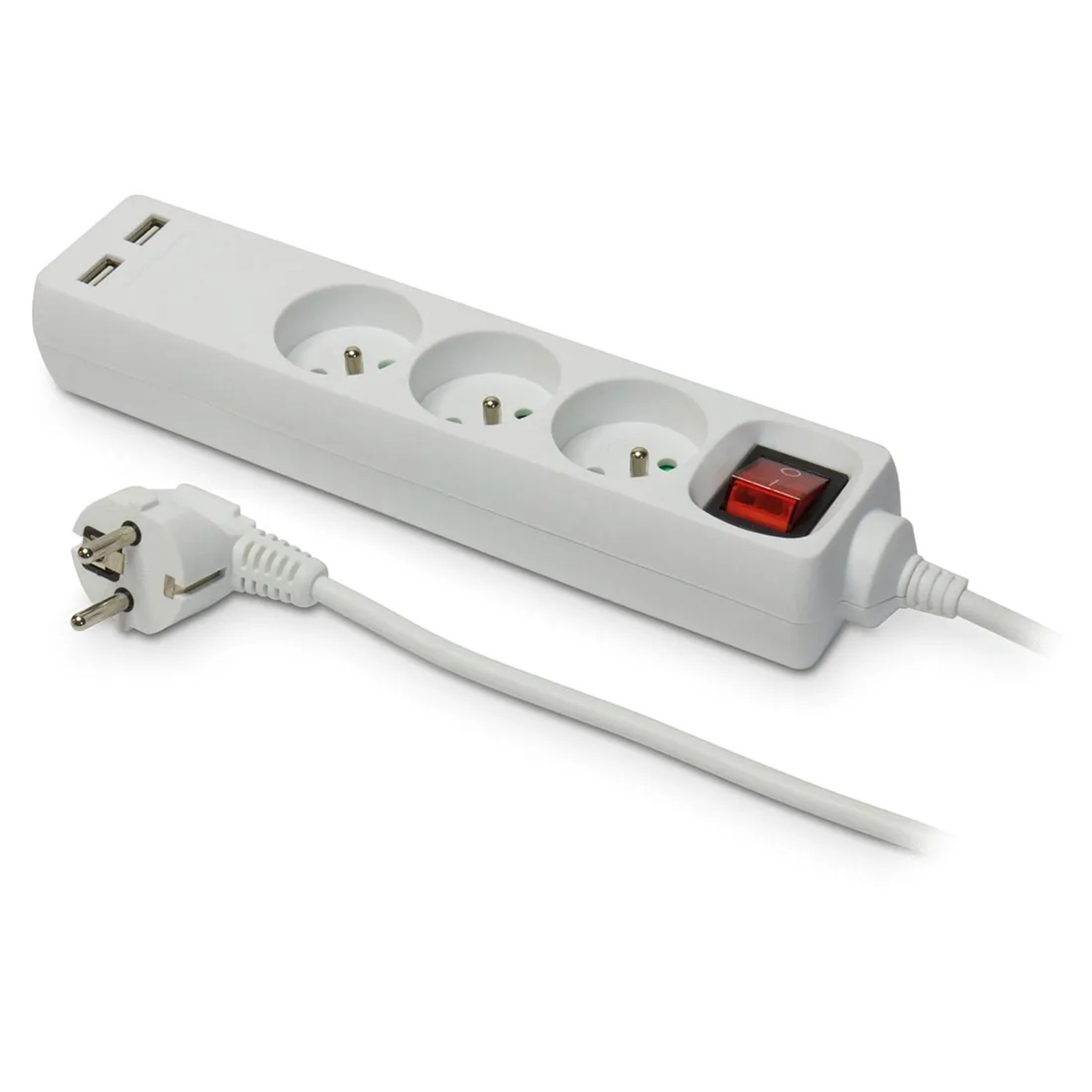 Przedłużacz 3-gniazdkowy z USB 1,5 m Z/U