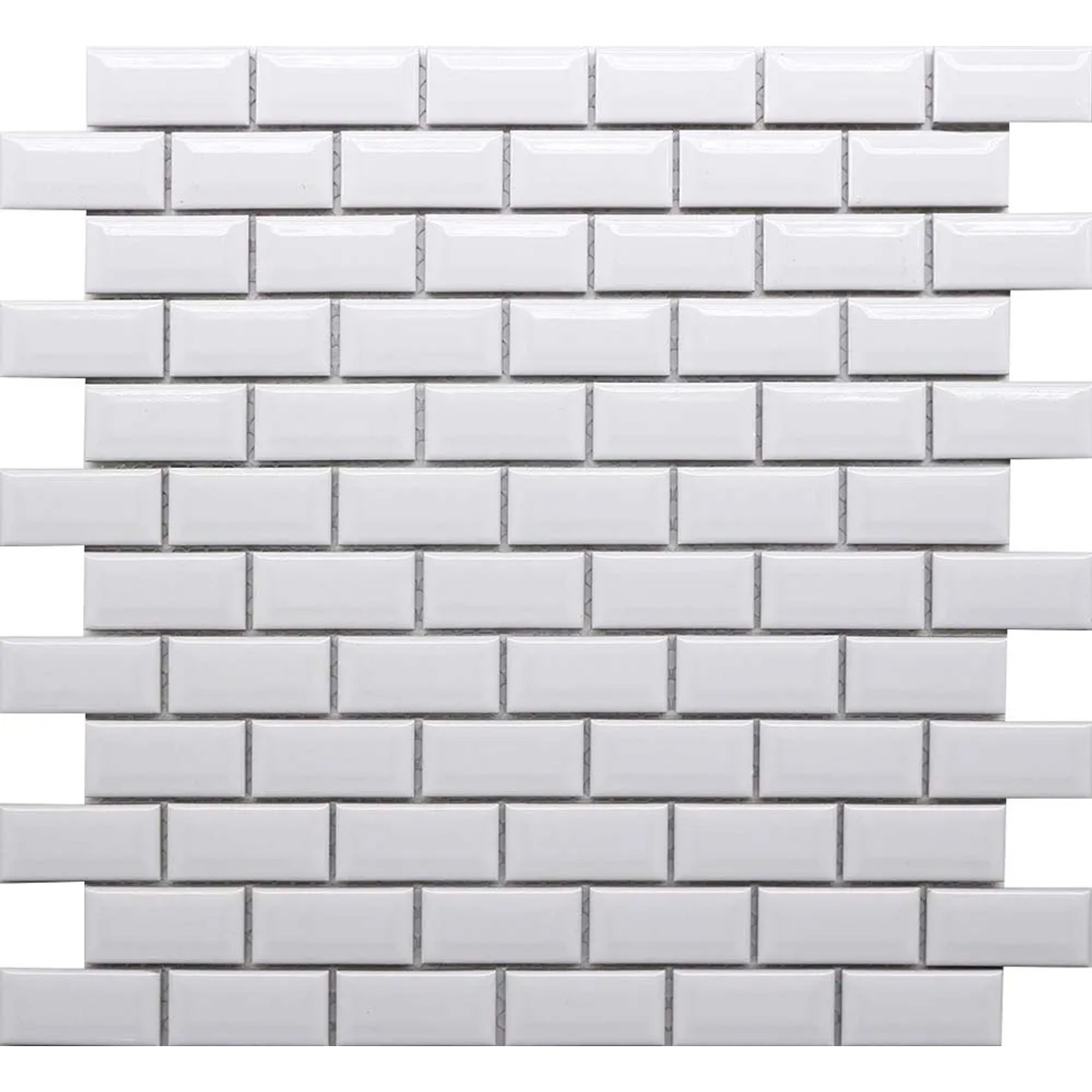Mozaika cegiełka biała 30 cm x 30 cm