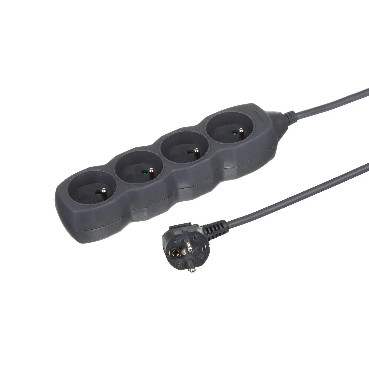 Düwi Przedłużacz listwowy 4-gniazdowy 2P+Z 3x1,0mm2 grafit 5 m