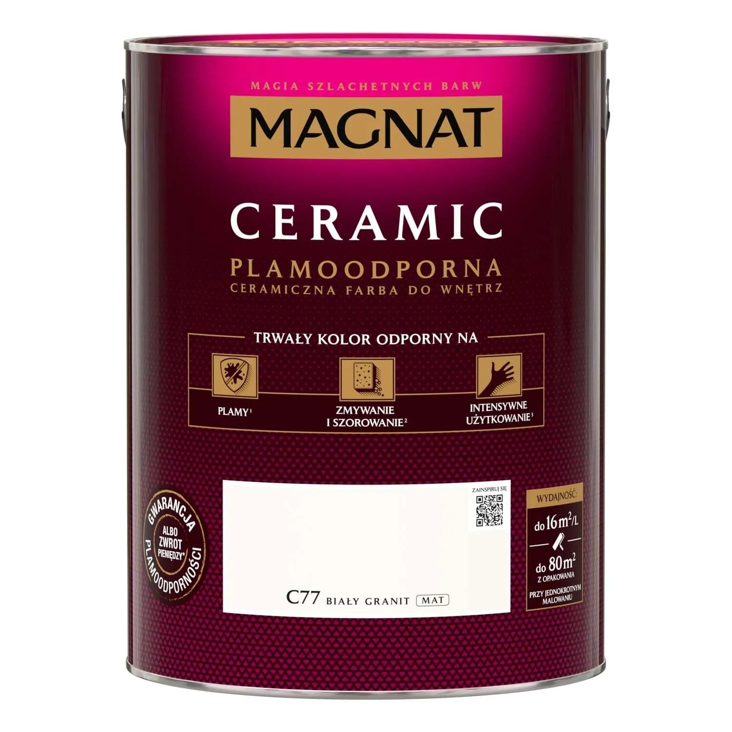 Farba Magnat Ceramic biały granit 5L