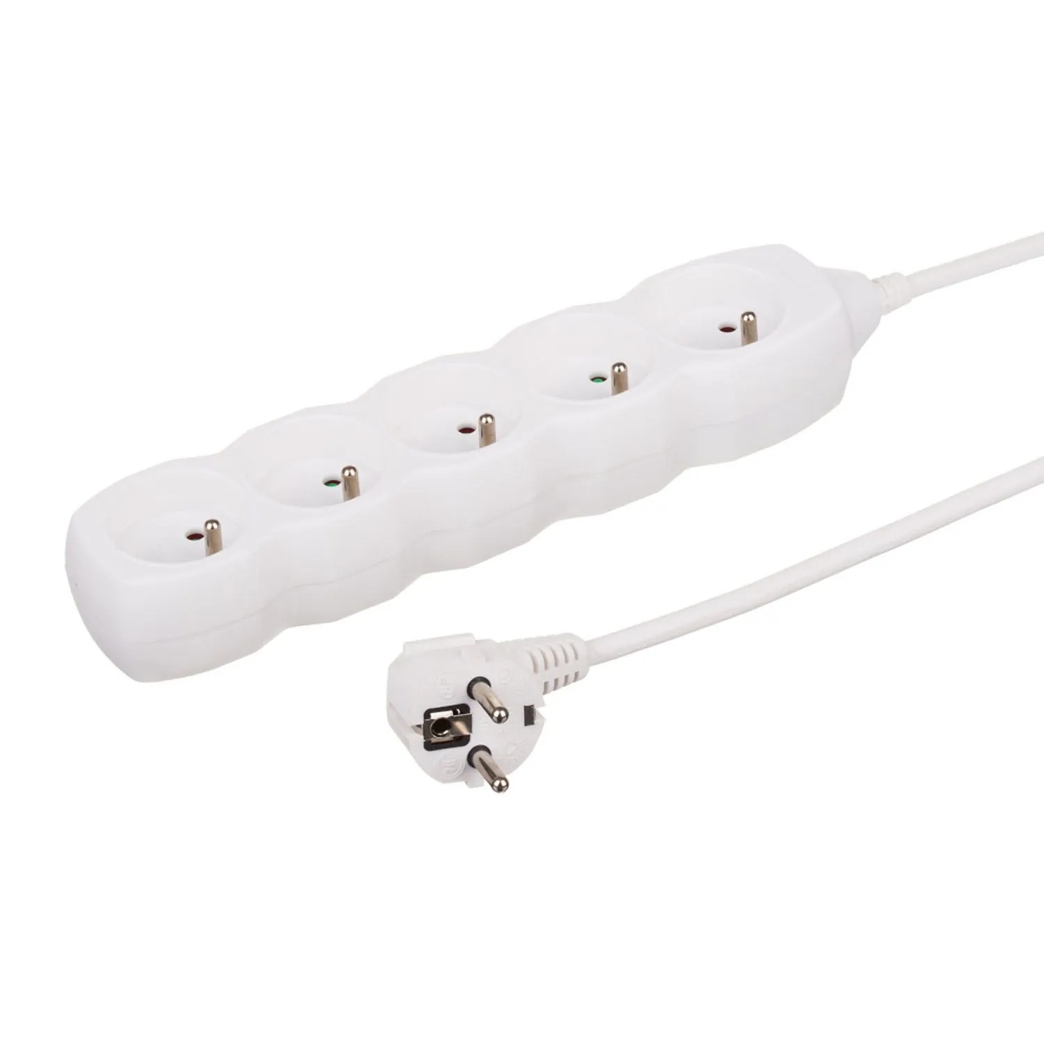 Düwi Przedłużacz listwowy 5-gniazdowy 2P+Z 3x1,0mm2 biały 3 m