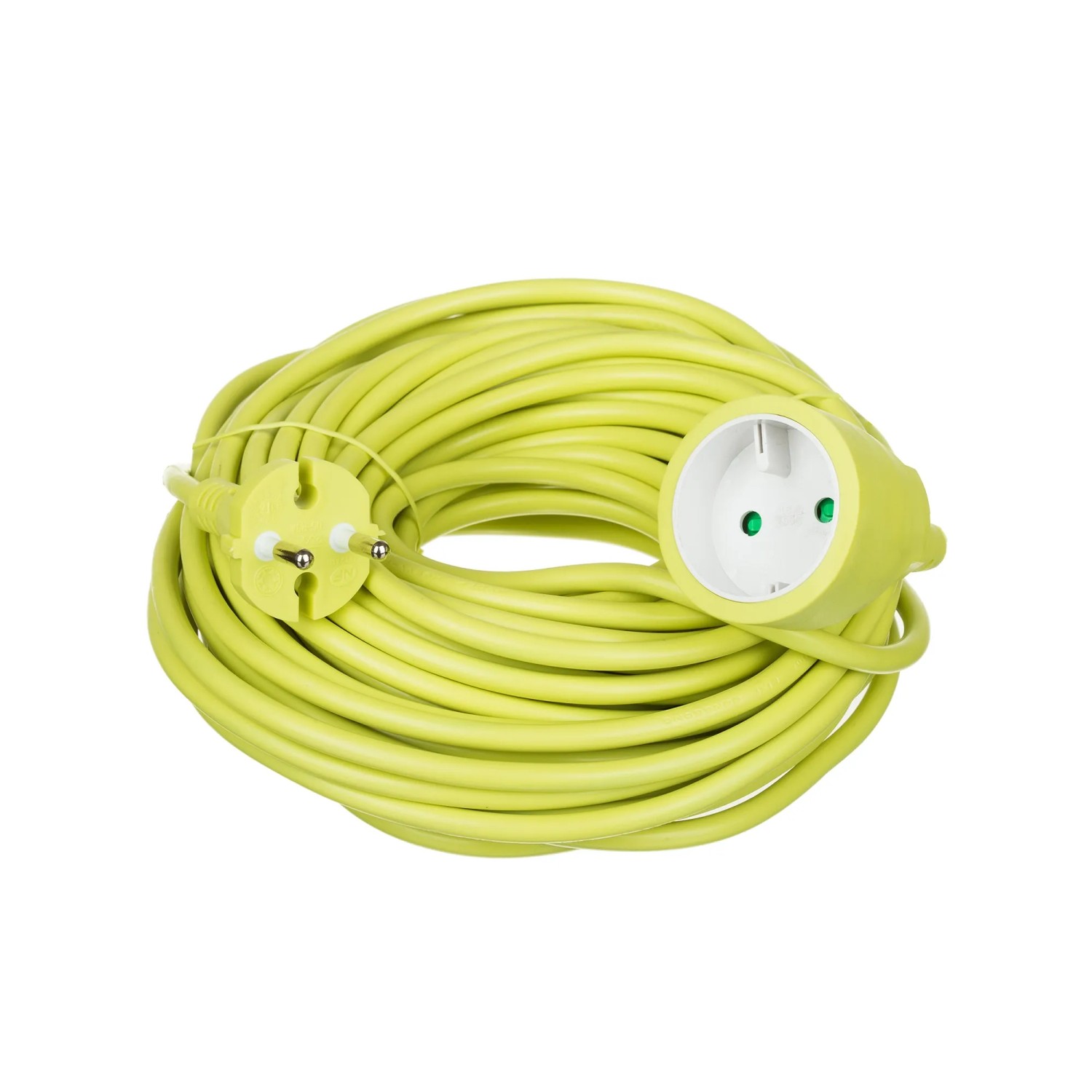 Düwi Przedłużacz ogrodowy 1-gniazdowy 2P 2x1,0 mm2 limonkowy 20 m