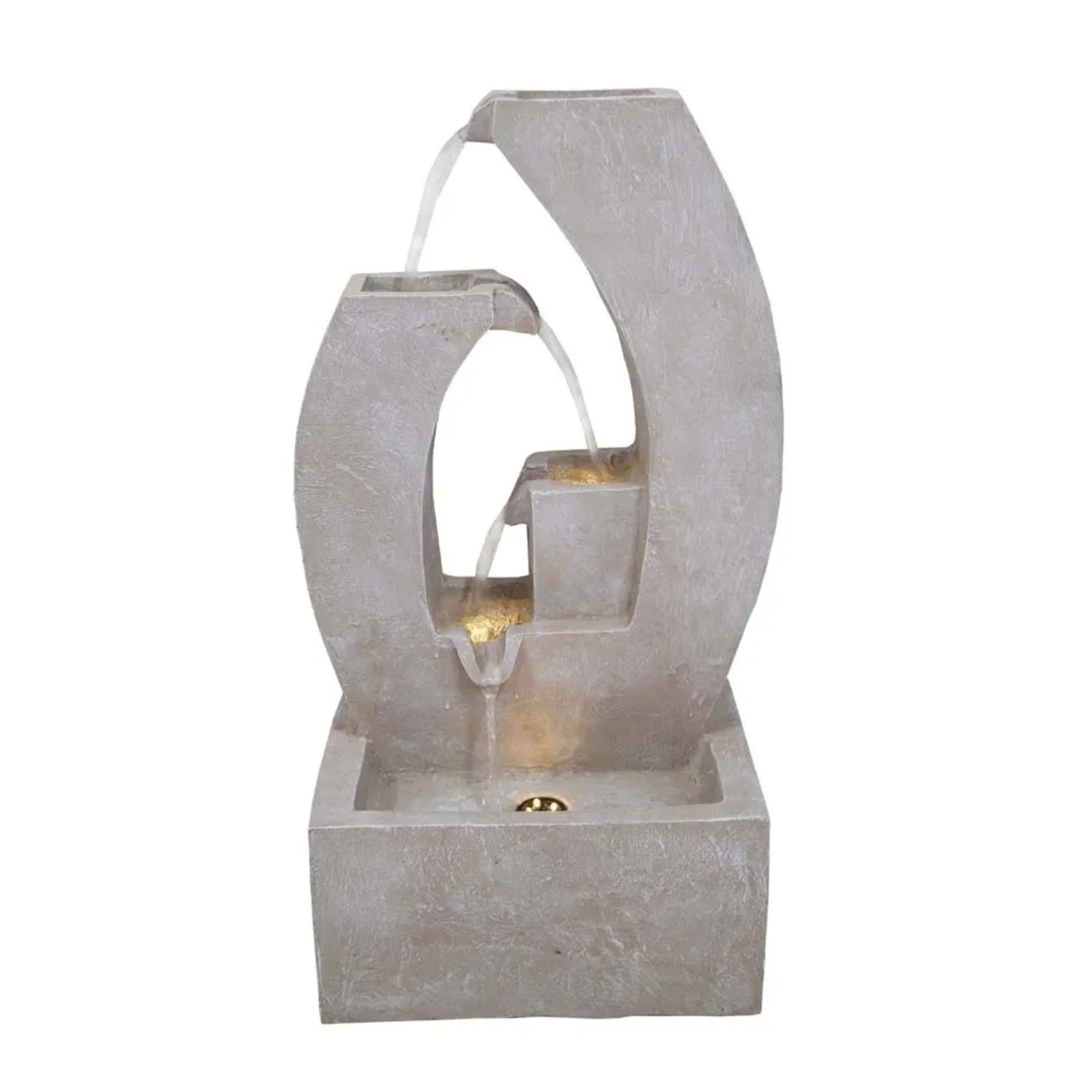 Fontanna kompozytowa "Łuki" beżowa - 39 x 23 x 68 cm