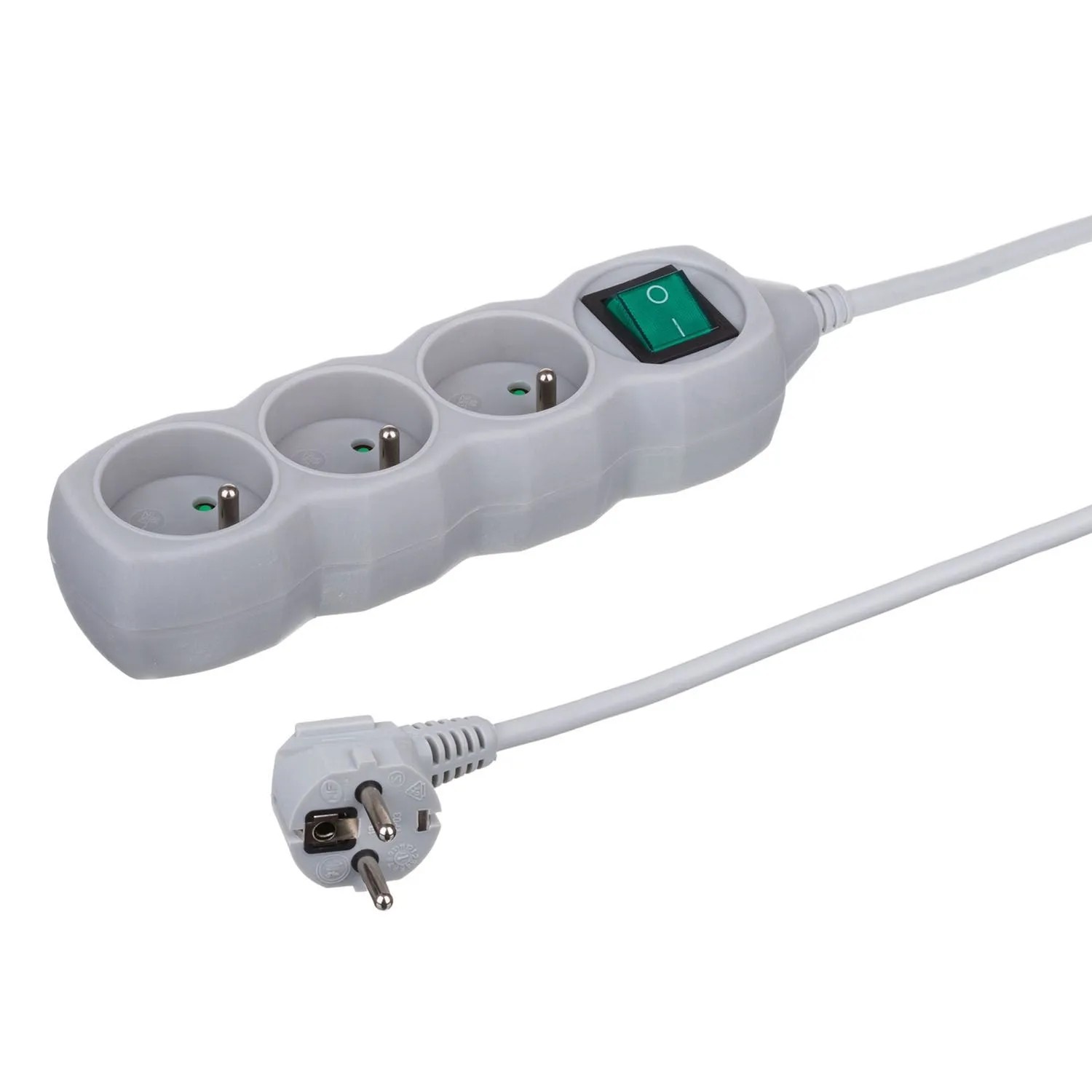 Düwi Przedłużacz 3-gniazdowy 2P+Z 3x1,0 mm2 szary 1,5 m