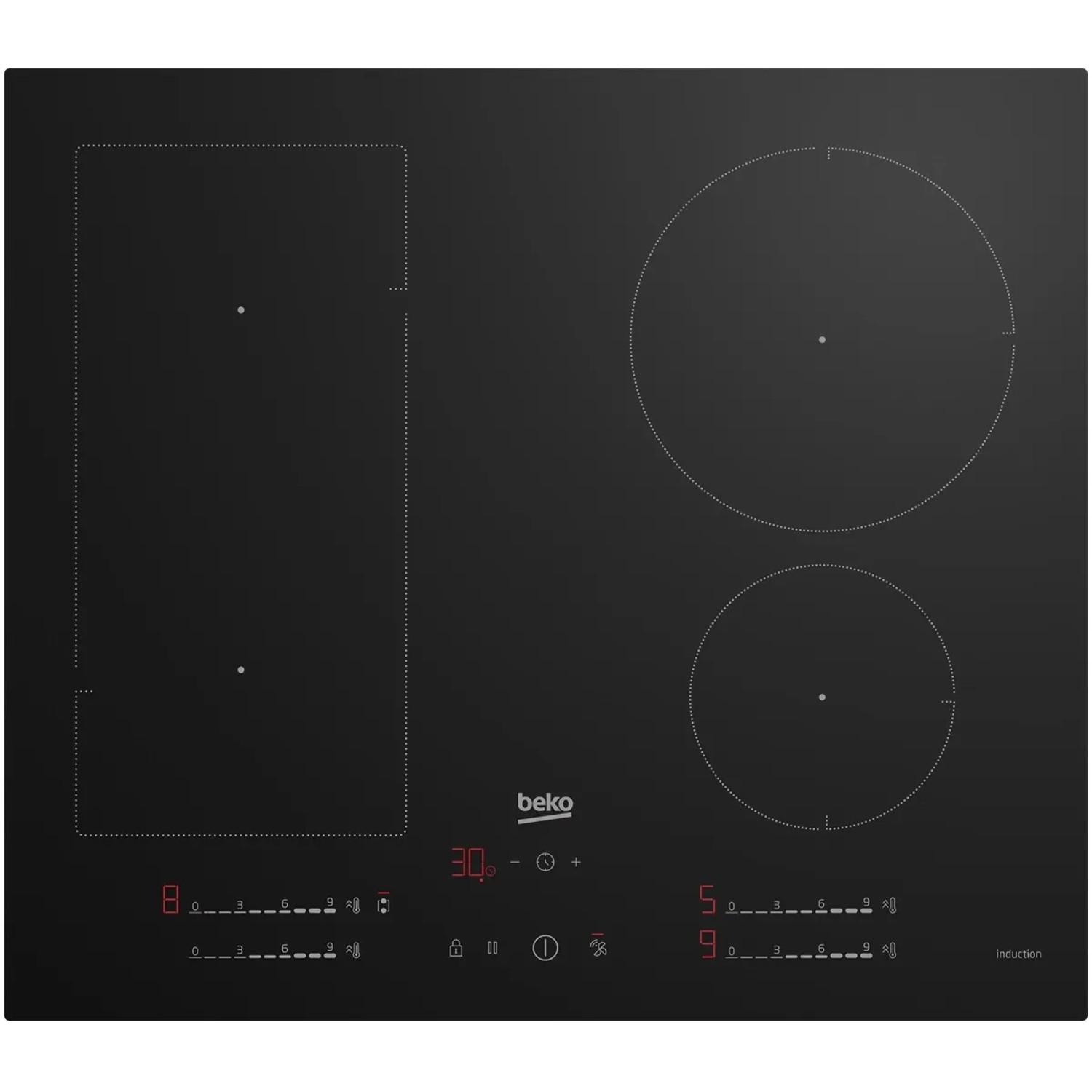 Płyta indukcyjna Beko HII64730 UFT Czarna 4,8 x 60 x 52 cm
