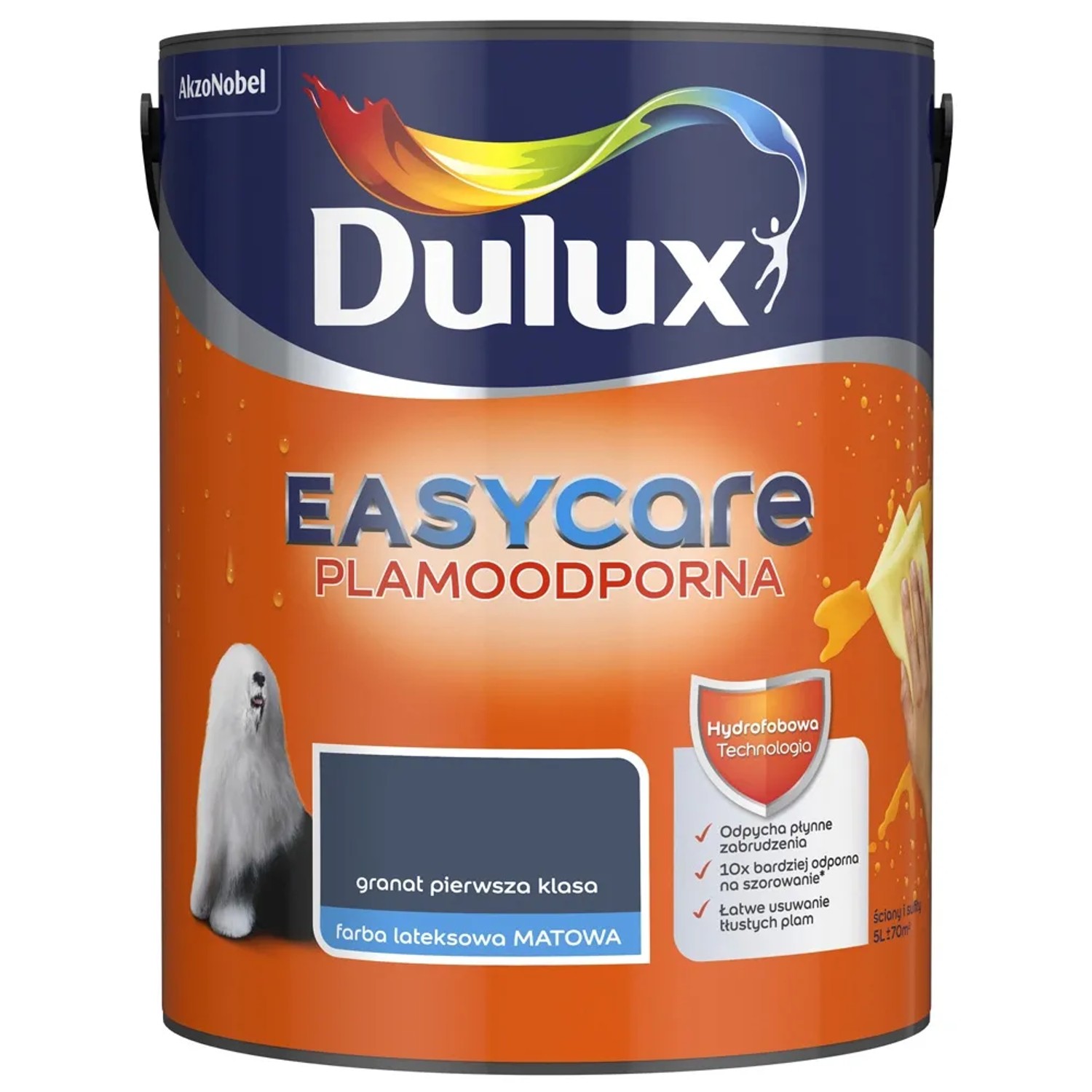 Farba plamoodporna Dulux Easy Care granat pierwsza klasa 5 l