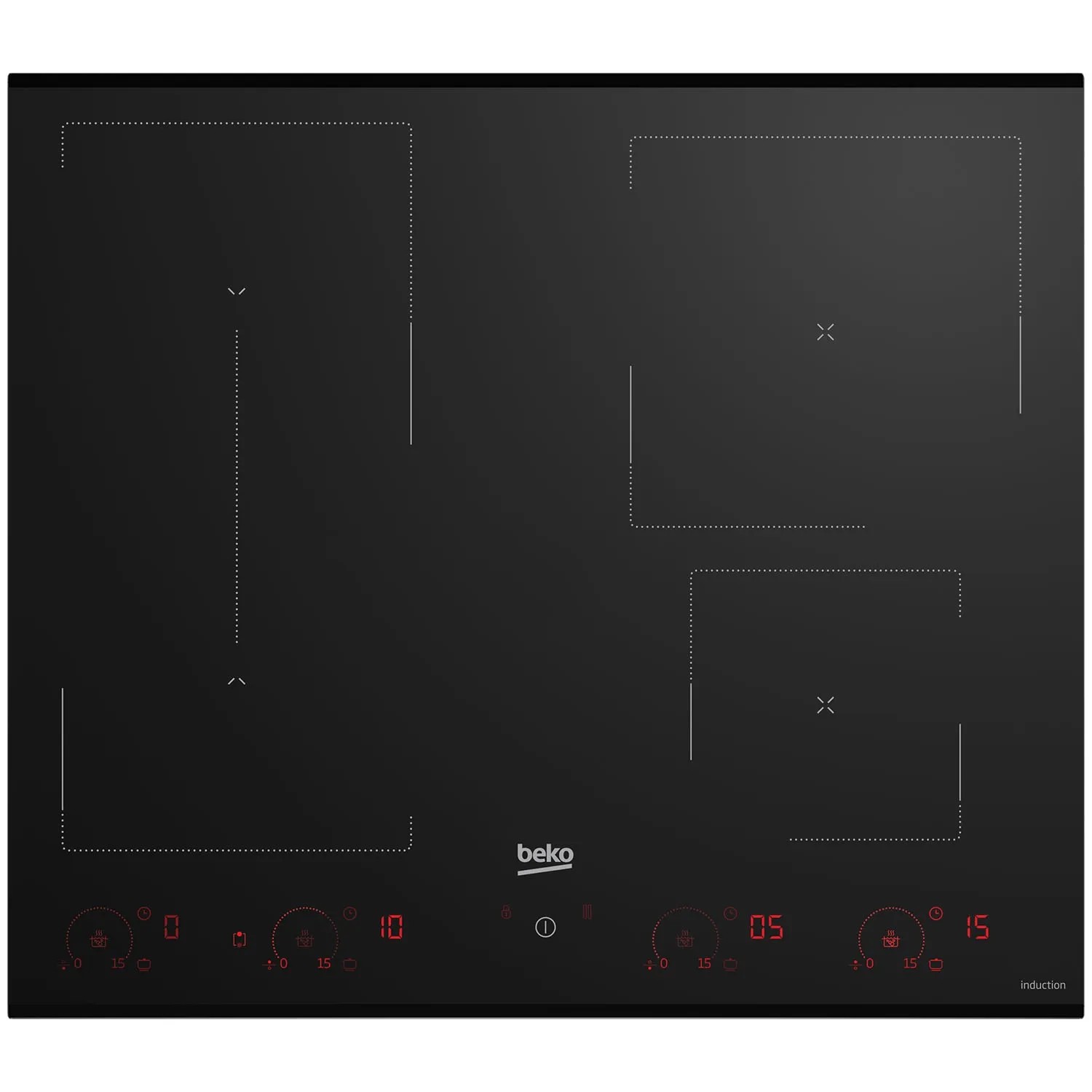 Beko Płyta indukcyjna HII64822QUFT czarne szkło 60 cm
