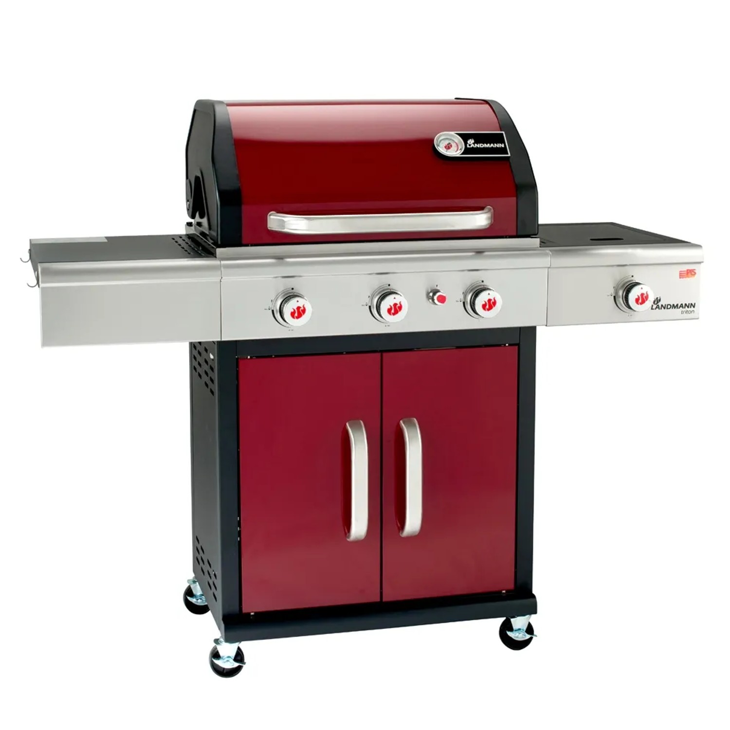 Landmann Grill gazowy TRITON PTS bordowy 3+1-palnikowy 13,5 kW