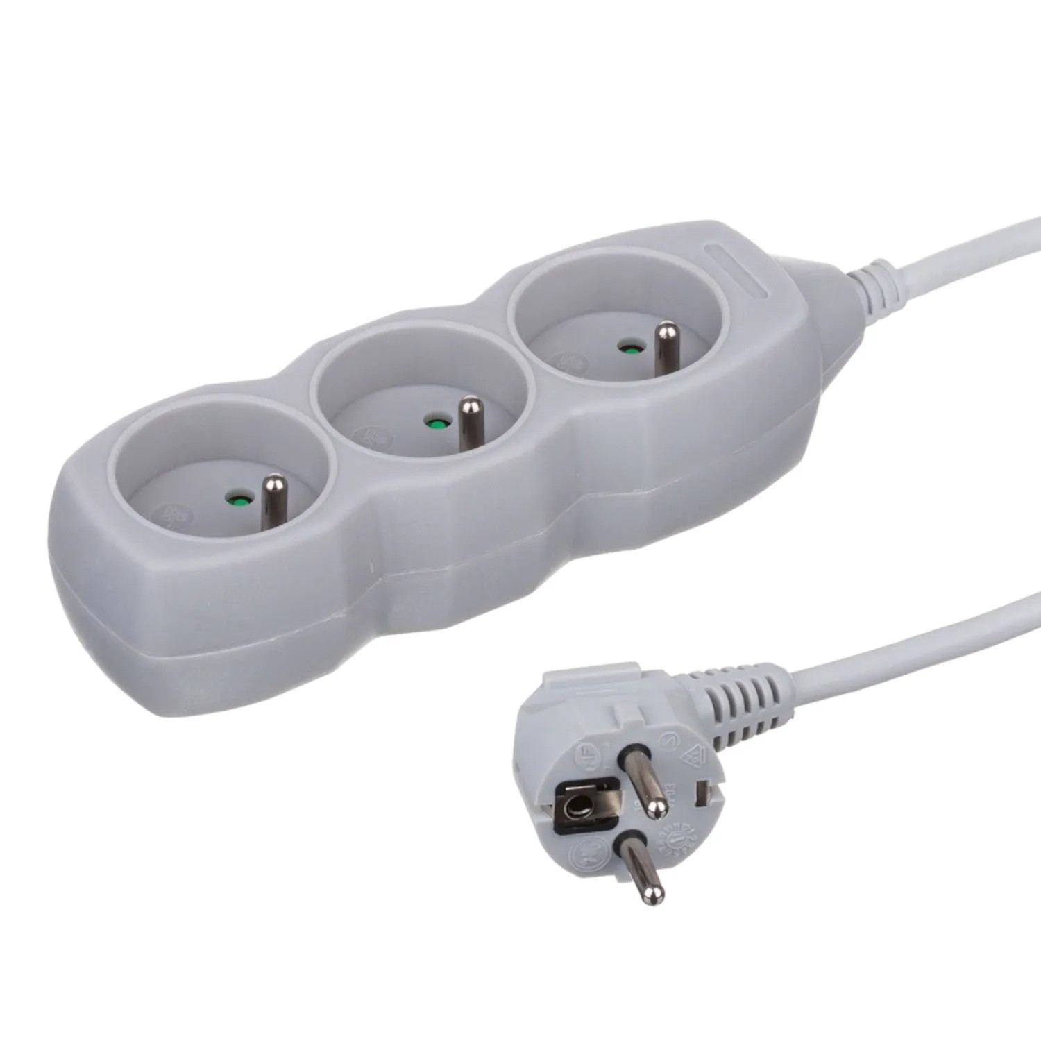 Düwi Przedłużacz 3-gniazdowy 2P+Z 3x1,0 mm2 szary 3 m