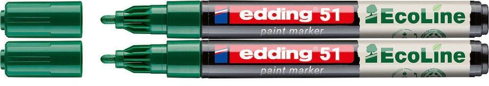 2x Marker olejowy edding 51 EcoLine, okrągła, 1-2mm, zielony