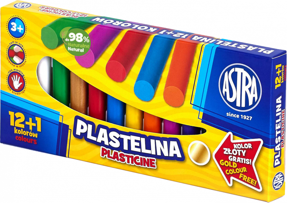 Plastelina Astra, 13 kolorów (12+1 kolor gratis)