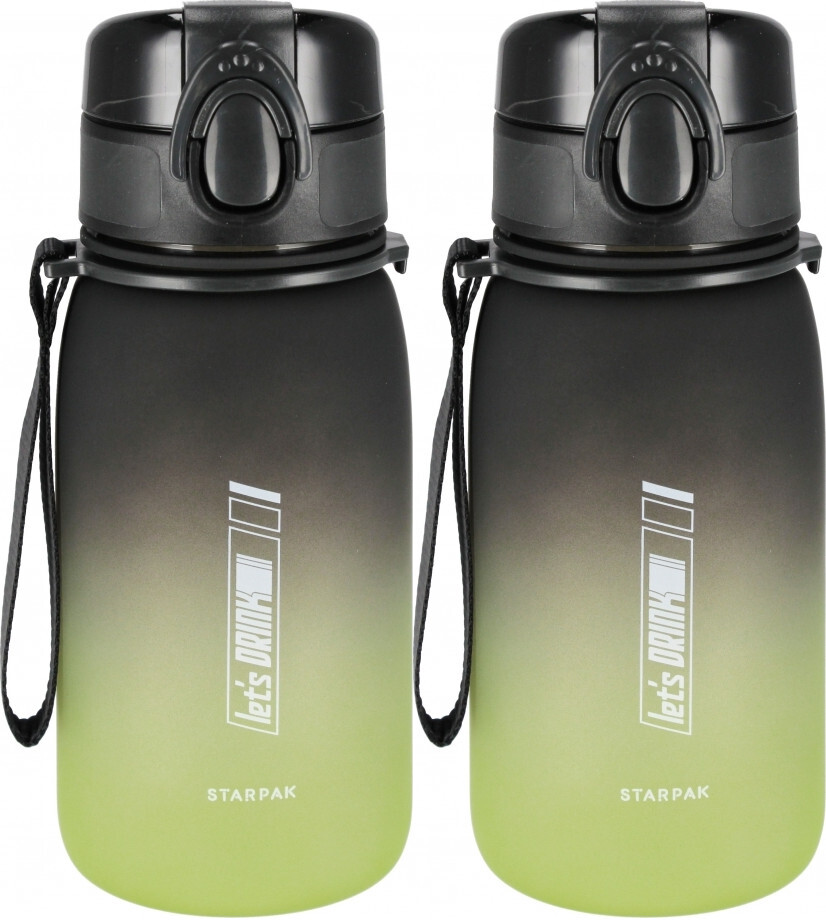 2x Bidon na wodę Starpak, 400ml, zielono-czarny