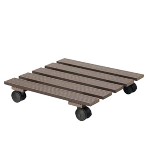 1 buc, Suport pătrat din compozit pe roți, maro, 30 cm - : Mod de ambalare: 1 buc