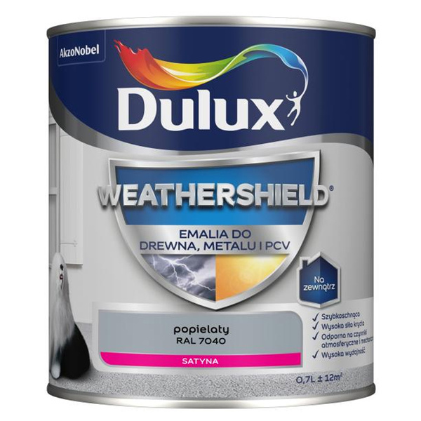 Emalia Weathershield do drewna, PCV i metalu Popielaty RAL 7040 0,7L Dulux