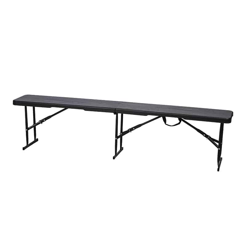 Ławka cateringowa składana grafitowo-brunatna 180x30cm