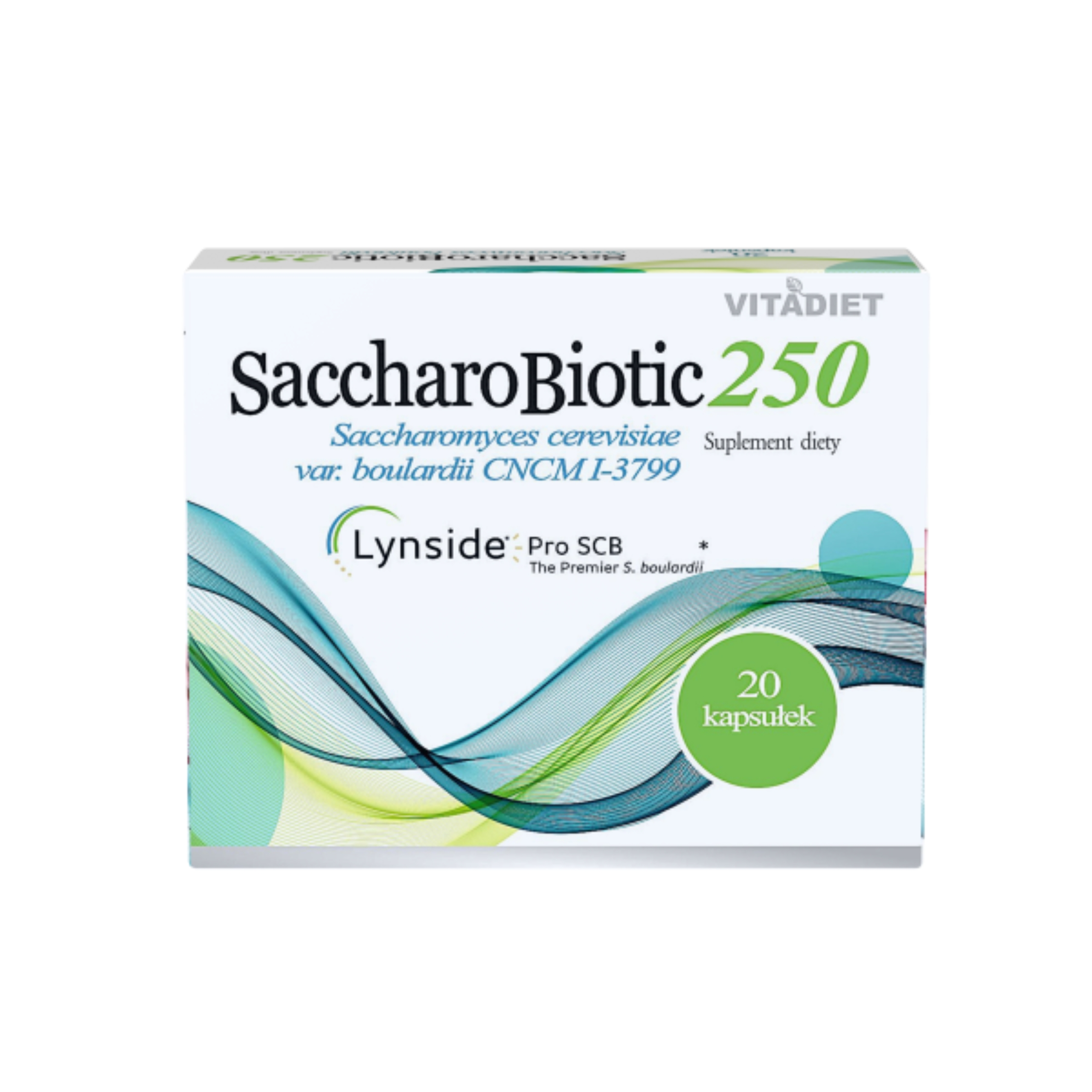 Vitadiet, saccharobiotic 250, 20 kapsułek (data ważności: 30.09.2026)
