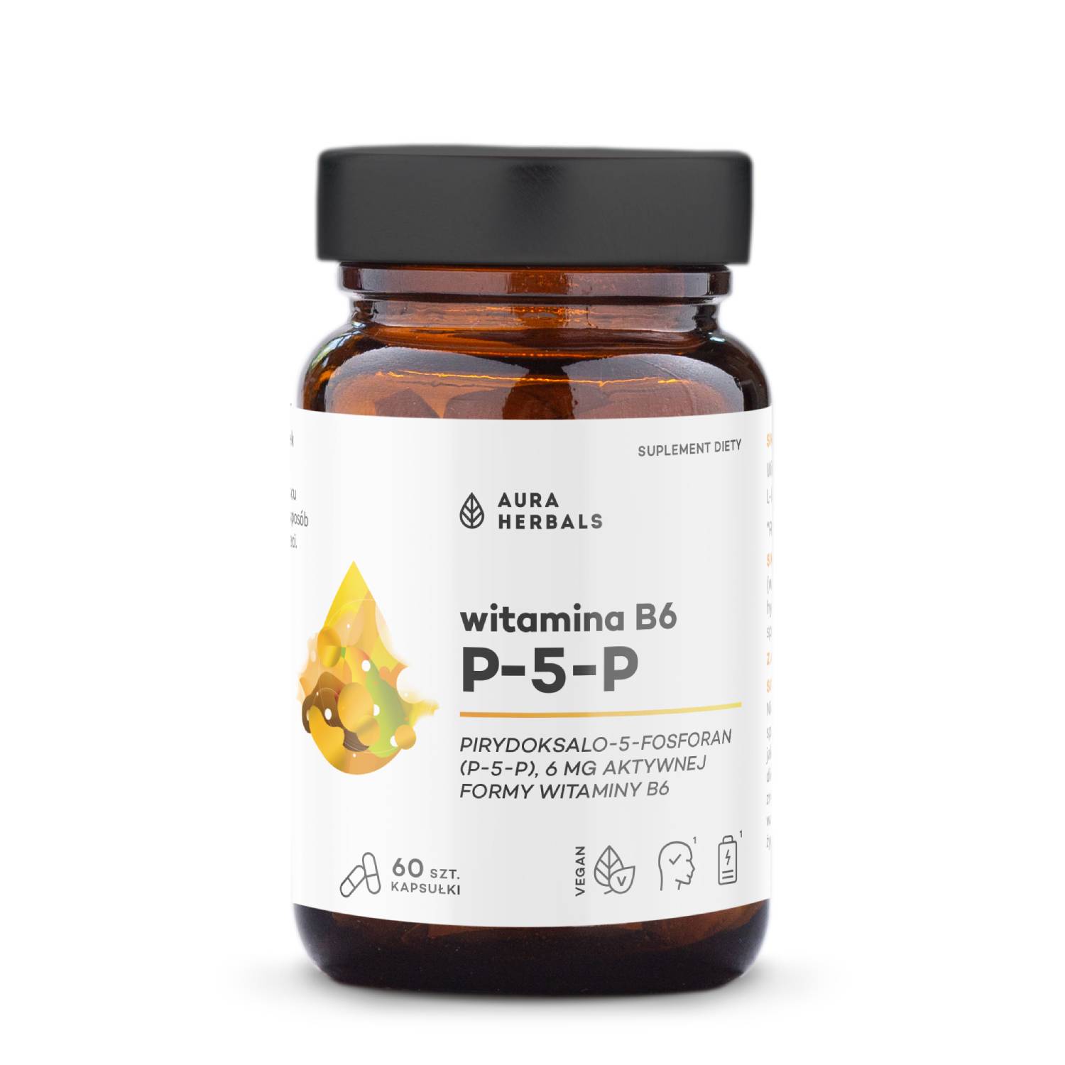 Aura herbals, witamina b6 p-5-p 6 mg, 60 kapsułek