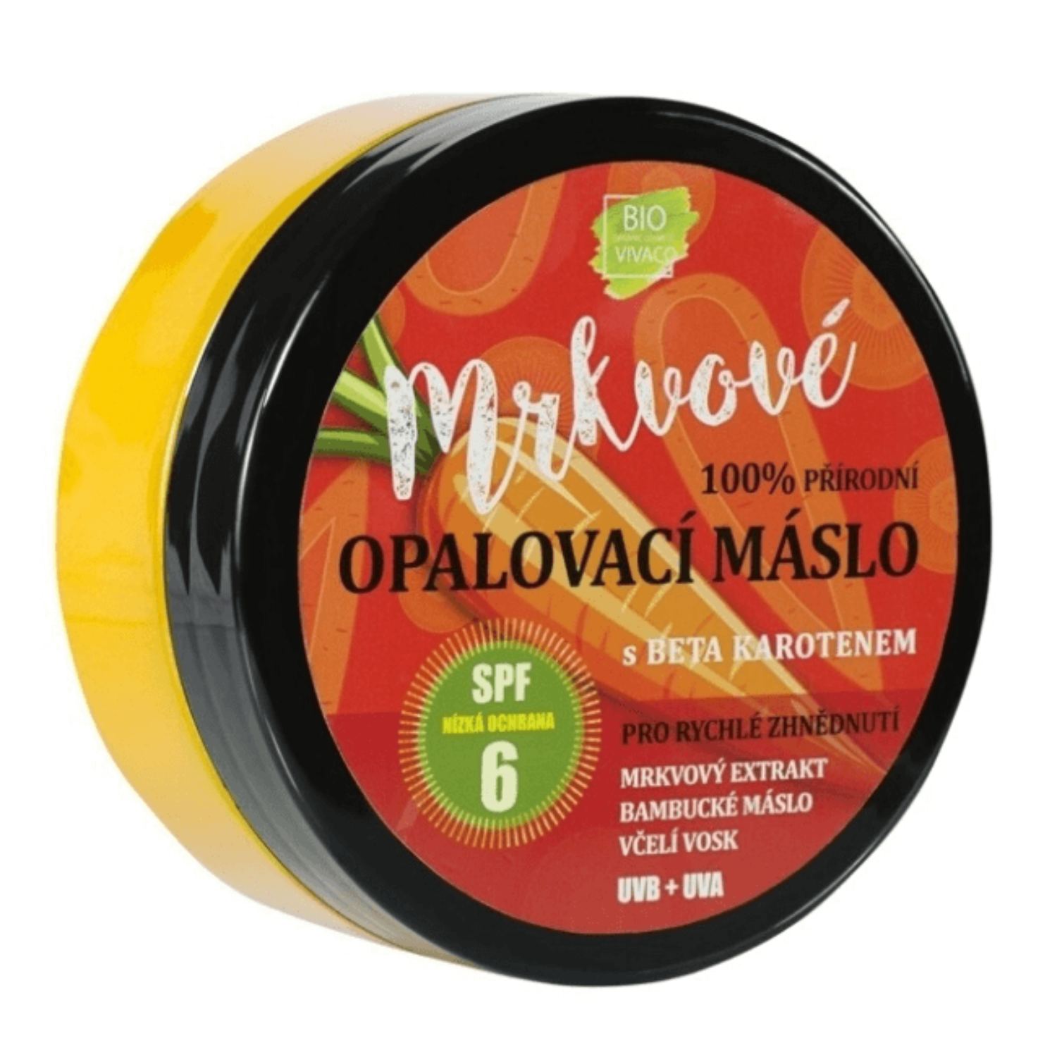 Vivaco - naturalne masło do opalania z ekstraktem z marchwi, spf 6, 150 ml (data ważności: 30.09.2026)
