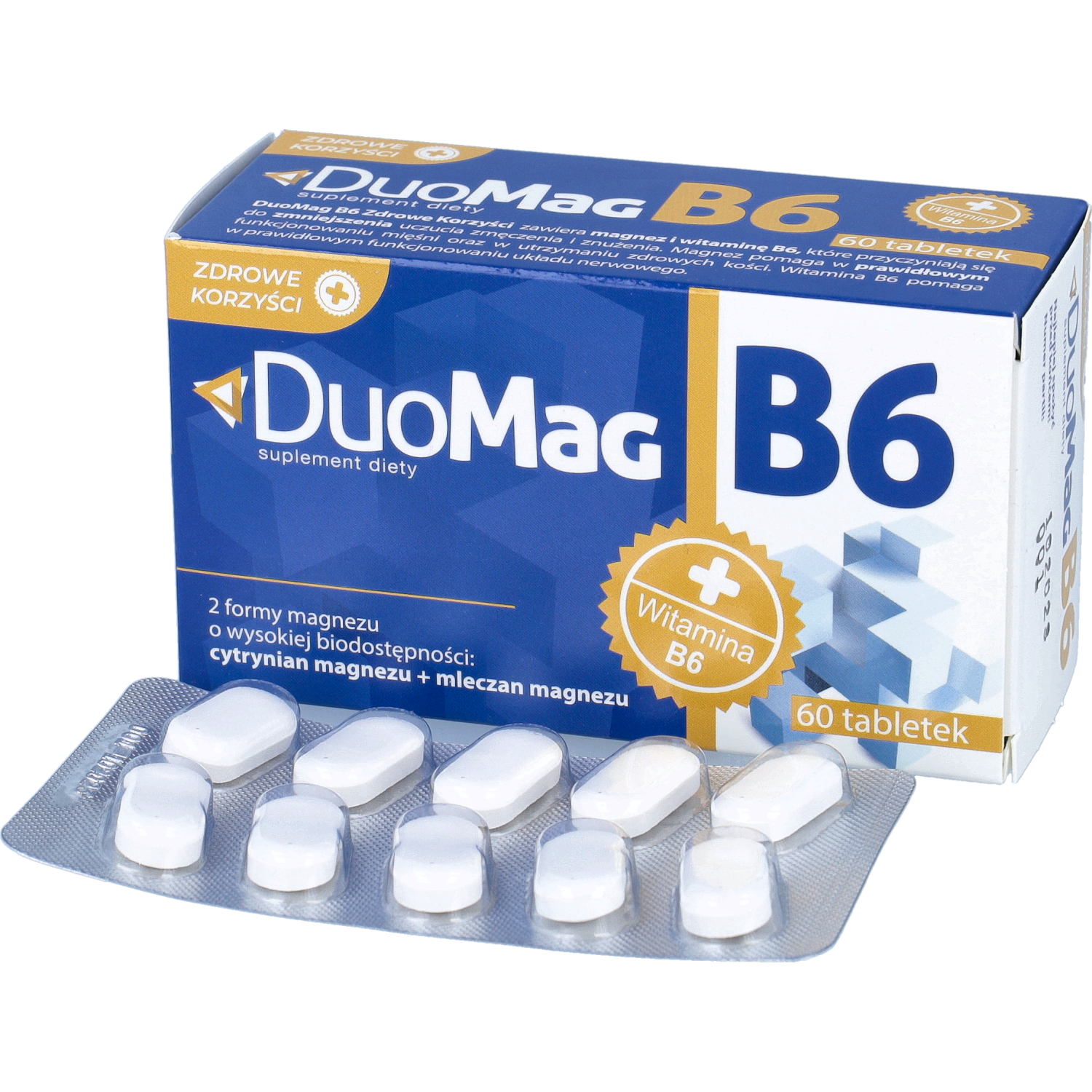 Zdrowe korzyści duomag b6, 60 tabletek