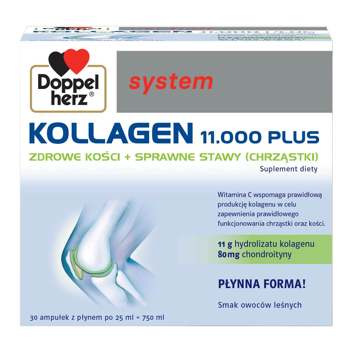 Doppelherz system kollagen 11000 plus, 30 ampułek x 25 ml