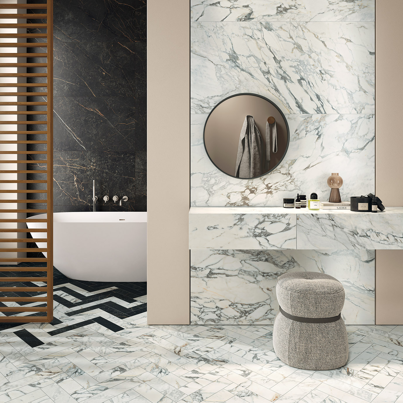 Sichenia Prestige płytka podłogowa 120x60 cm biała-czarna-szara-mix kolorów