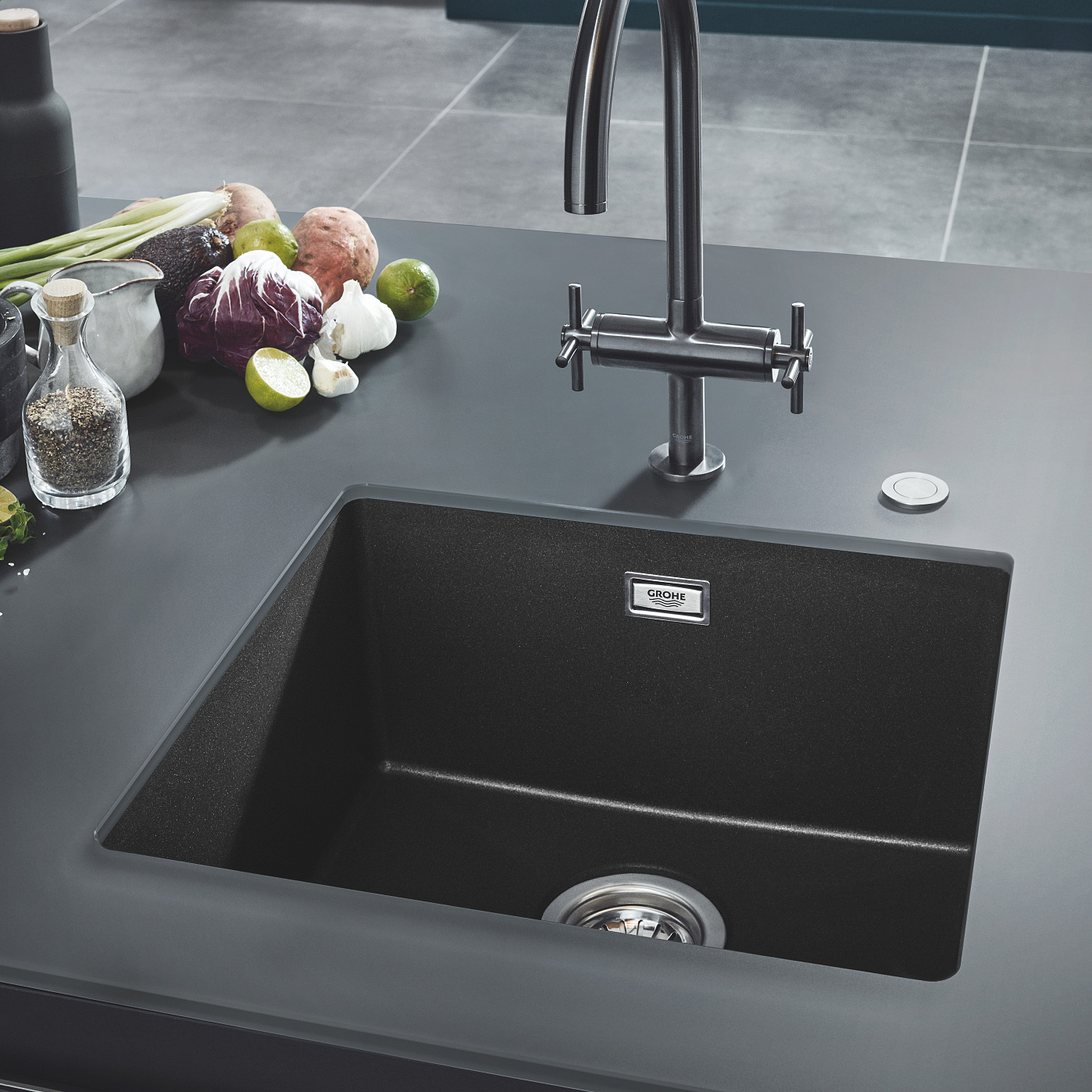 Grohe K700 zlewozmywak granitowy 45,7x40,6 cm czarny 31653AP0 - Wysyłka w 24h