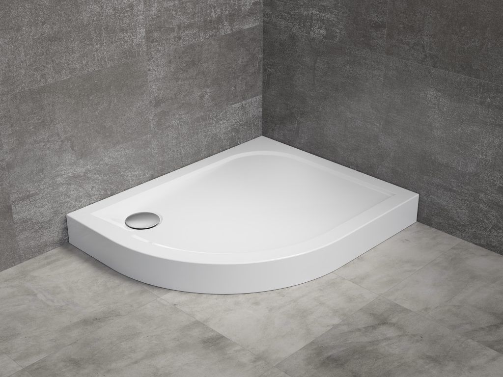 Radaway Delos E Compact brodzik 90x80 cm półokrągły prawy biały SDE9080-05R
