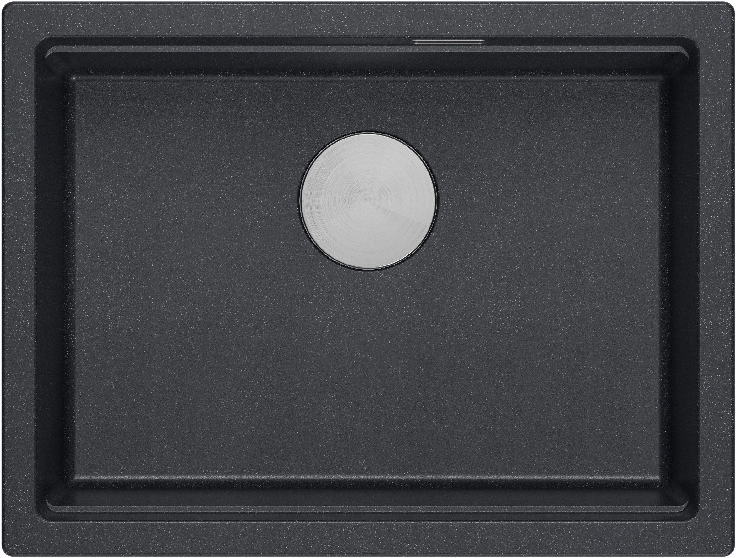 Quadron Logan 100 zlewozmywak 59,5x45 cm Graniteq czarny/stalowy HQJ6045U8_BS_U