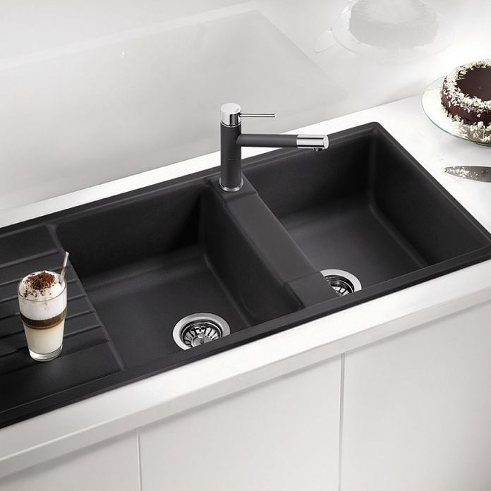 Blanco Zia 8 S zlewozmywak 116x50 cm Silgranit czarny 526027