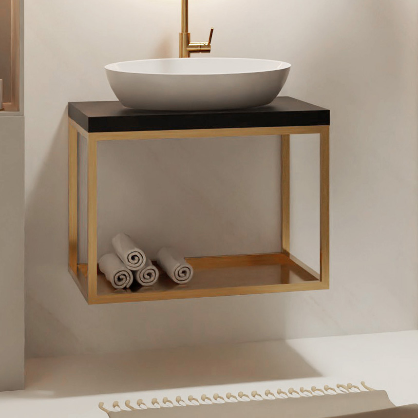 Baltica Design Hege konsola podumywalkowa 60x43x45 cm czarna-złota