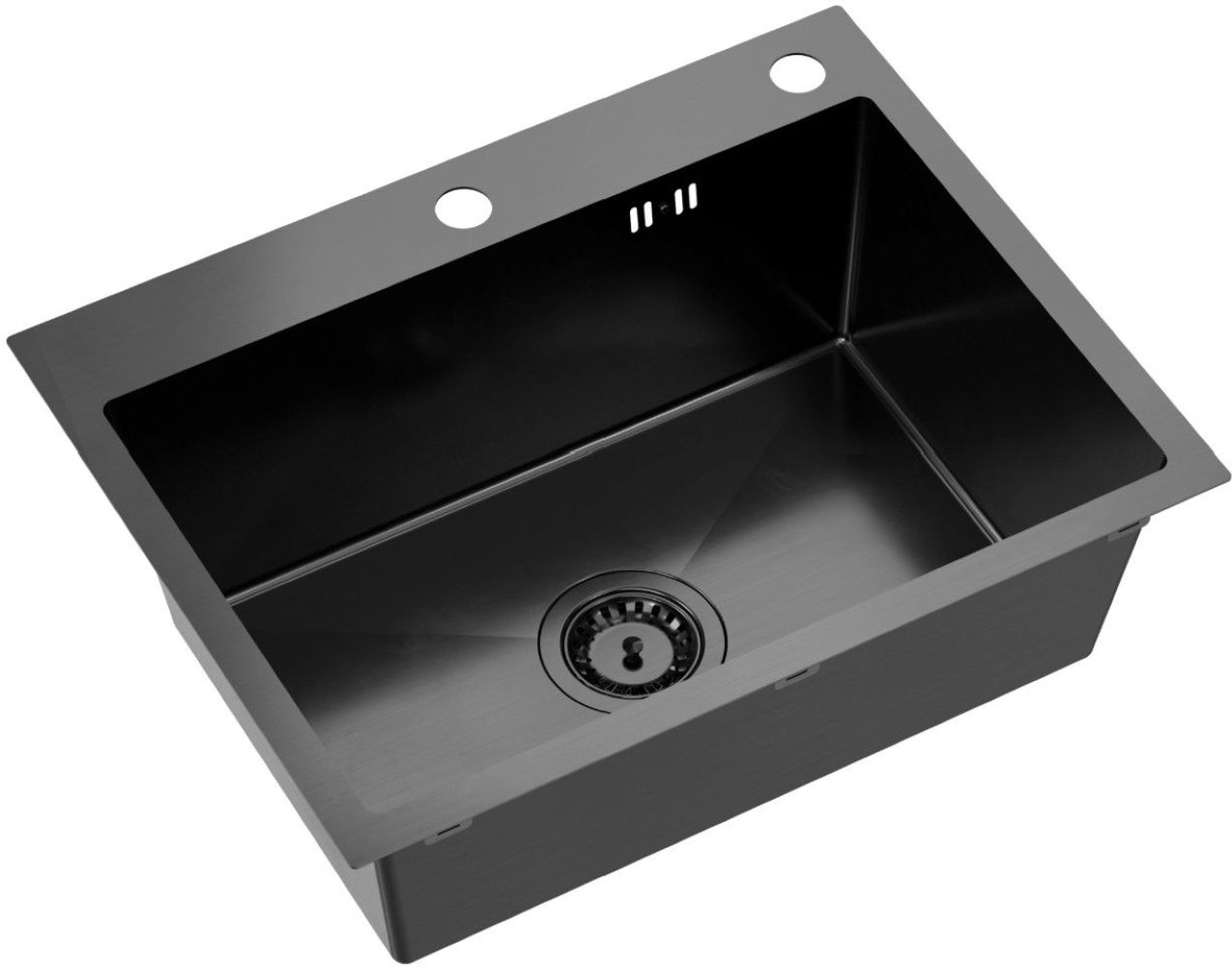 Ruvetti Look zlewozmywak stalowy 58x45 cm czarny 5003L_PVD_BL60_W - Wysyłka w 24h