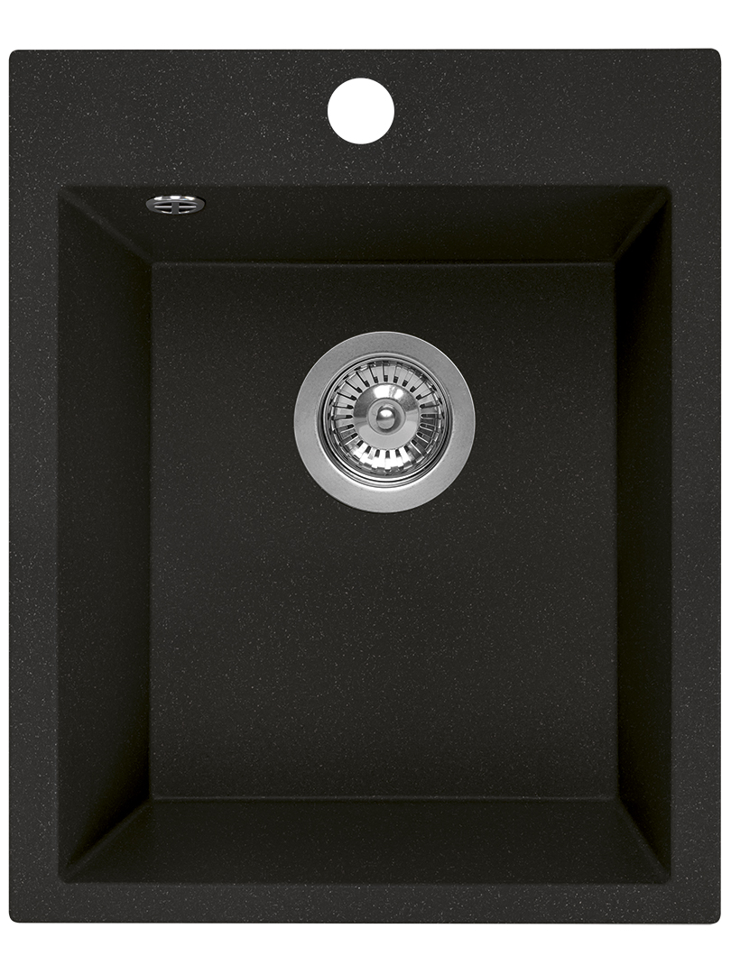 Laveo Chichi zlewozmywak granitowy 48x39 cm czarny SBH710T