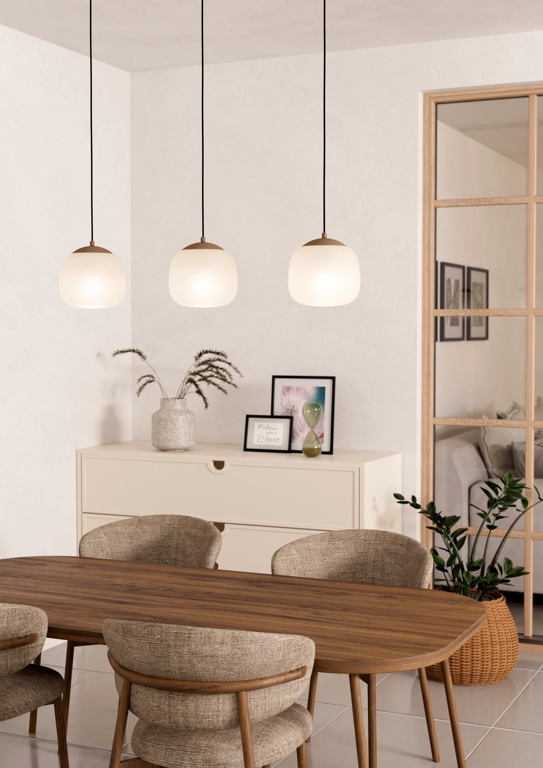Eglo Cominio lampa wisząca 3x40 W piaskowa 900894