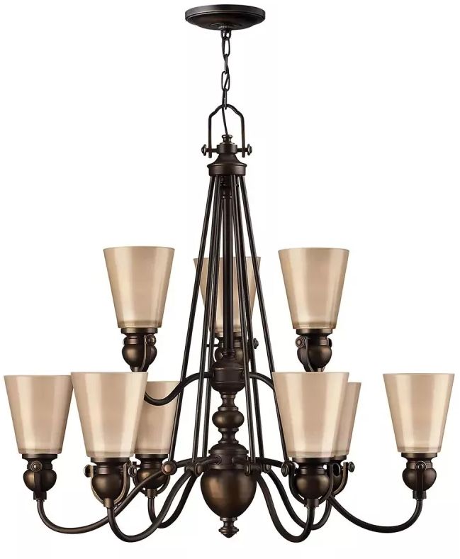 Elstead Lighting Mayflower lampa wisząca 9x60 W brązowa HK-MAYFLOWER9