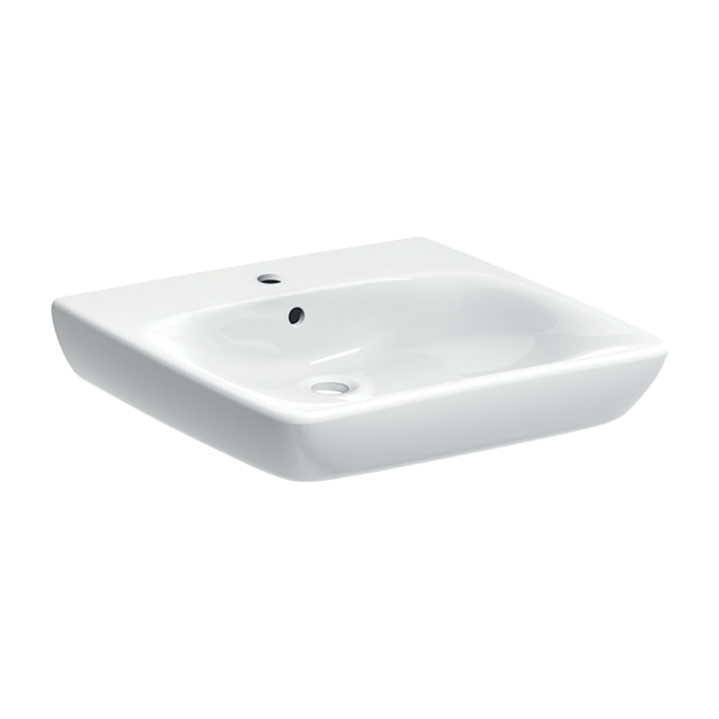 Geberit Selnova Comfort umywalka 65,5x55 cm prostokątna ścienna dla niepełnosprawnych biała 500.188.01.7