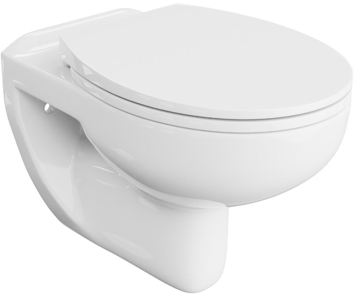 LaVita Arctic miska WC miska WC wisząca bez kołnierza z deską wolnoopadającą biały połysk